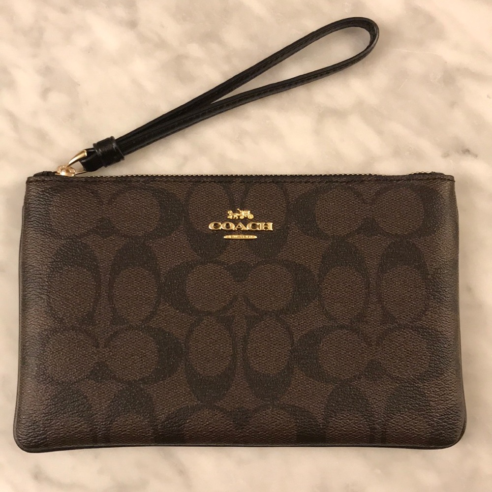 Coach Brown & Black wristlet NWT - Picture 2 of 7